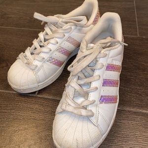 cloud white kids size 4 adidas superstar sneakers